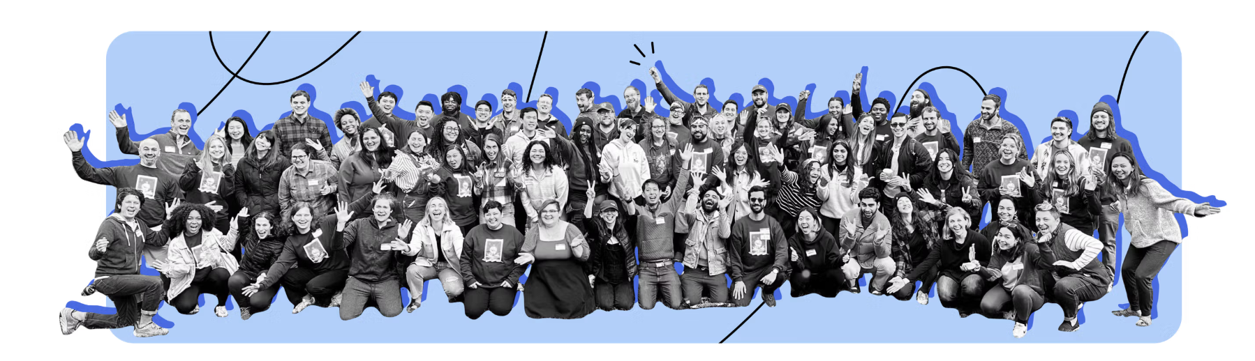 Illustration showing diverse group of people